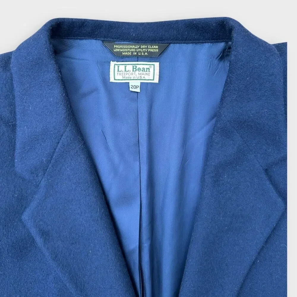 Vintage L.L. Bean Wool Blazer Navy Blue Women's sz 20P Single Button Preppy Chic - Picture 7 of 10
